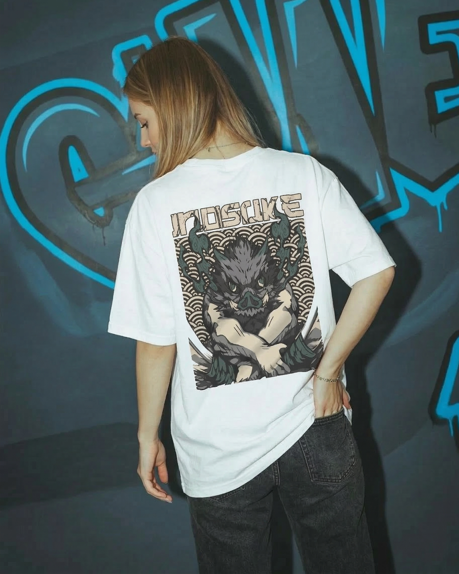 Inosuke Hashibira Oversized Anime T-Shirt 4