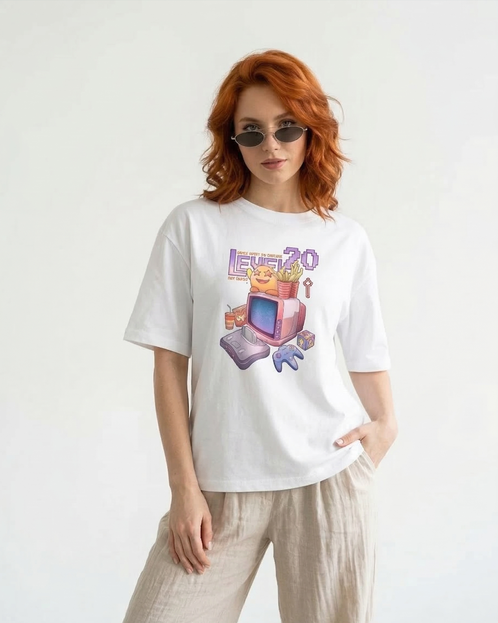 Level 20 Unlocked Oversized Gamer T-Shirt 1