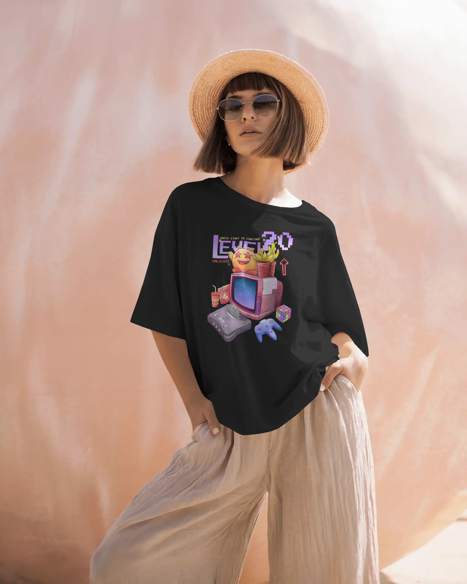 Level 20 Unlocked Oversized Gamer T-Shirt 3